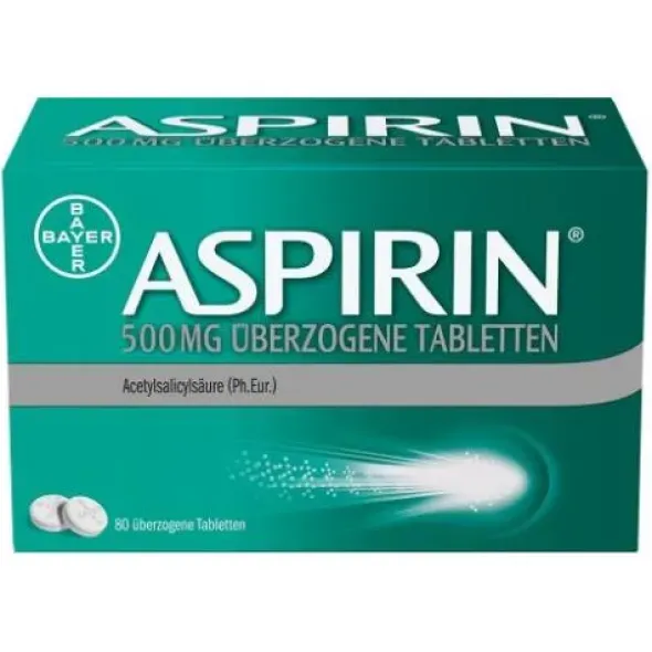 ASPIRIN 500 mg überzogene Tabletten 80 St