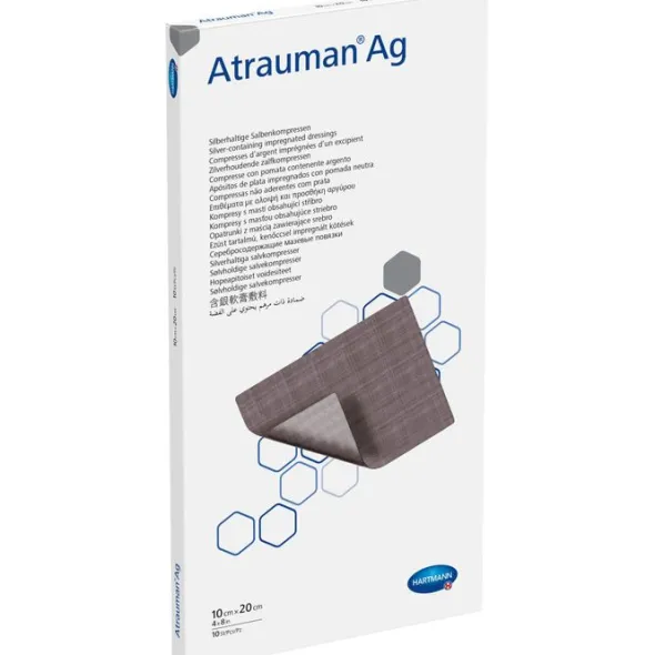 ATRAUMAN Ag 10x20 cm steril Kompressen 10 St