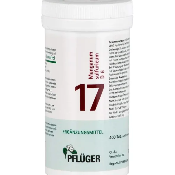 BIOCHEMIE Pflüger 17 Manganum sulfuricum D 6 Tabl. 400 St