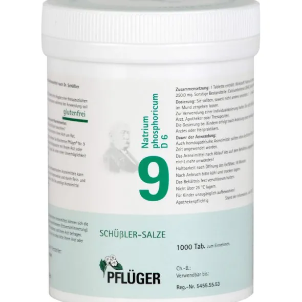 BIOCHEMIE Pflüger 9 Natrium phosphoricum D 6 Tabl. 1000 St