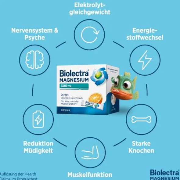 BIOLECTRA Magnesium 300 mg Direct Orange Sticks 40 St
