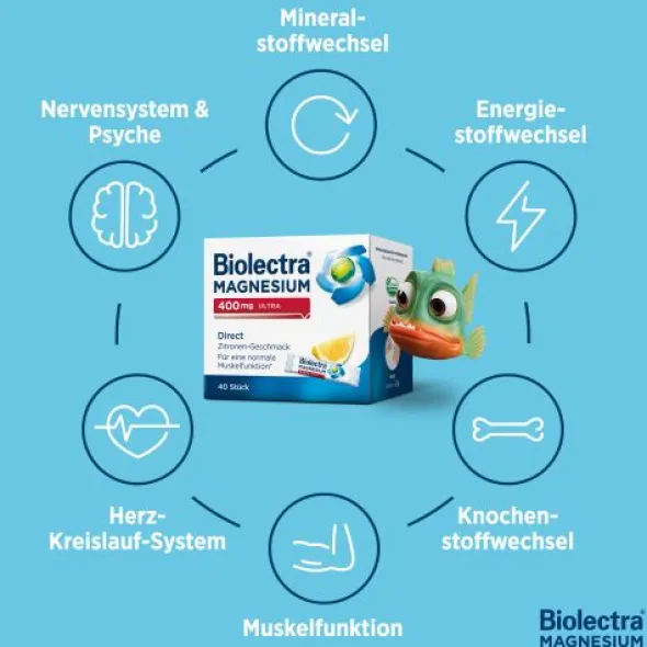 BIOLECTRA Magnesium 400 mg ultra Direct Zitrone 20 St