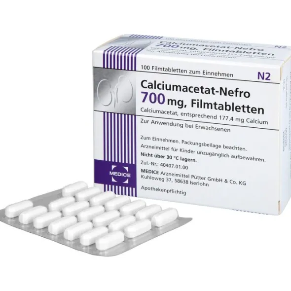 CALCIUMACETAT NEFRO 700 mg Filmtabletten 100 St