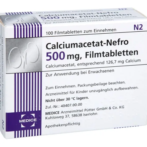 CALCIUMACETAT NEFRO 500 mg Filmtabletten 100 St