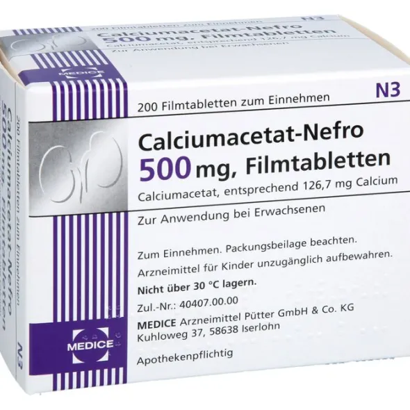 CALCIUMACETAT NEFRO 500 mg Filmtabletten 200 St