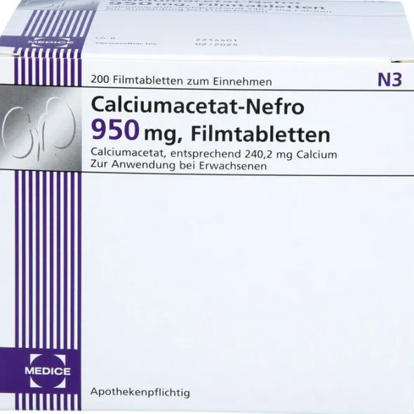 CALCIUMACETAT NEFRO 950 mg Filmtabletten 200 St