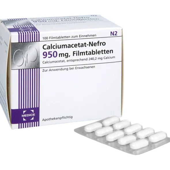 CALCIUMACETAT NEFRO 950 mg Filmtabletten 100 St