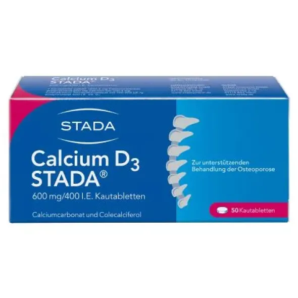 CALCIUM D3 STADA 600 mg/400 I.E. Kautabletten 50 St