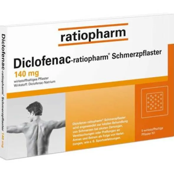 DICLOFENAC-ratiopharm Schmerzpflaster 5 St