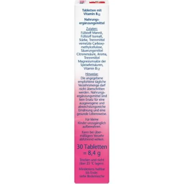 DOPPELHERZ B12 Energie Sofort Schmelztabletten 30 St