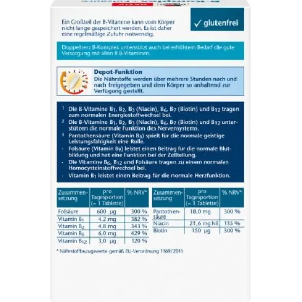 DOPPELHERZ B-Komplex+Folsäure Tabletten 45 St
