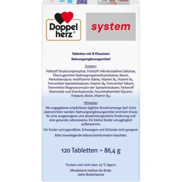 DOPPELHERZ B-Komplex system Tabletten 120 St