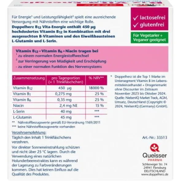DOPPELHERZ B12 Vita-Energie Trinkampullen 30 St