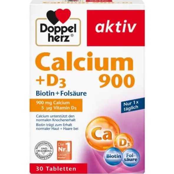 DOPPELHERZ Calcium 900+D3 Tabletten 30 St
