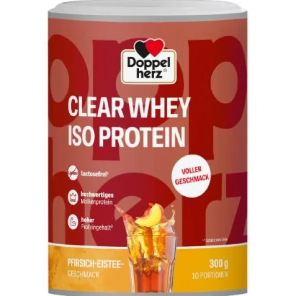 DOPPELHERZ Clear Whey Iso Protein Pfirsich-Eistee 300 g