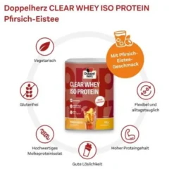 DOPPELHERZ Clear Whey Iso Protein Pfirsich-Eistee 300 g