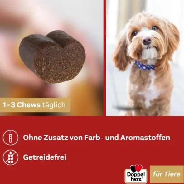 DOPPELHERZ für Tiere Haut&Fell Compl.Chews f.Hunde 30 St