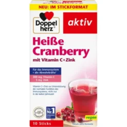 DOPPELHERZ heiße Cranberry m.Vit.C+Zink Granulat 10 St