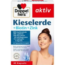 DOPPELHERZ Kieselerde+Biotin+Zink Kapseln 40 St