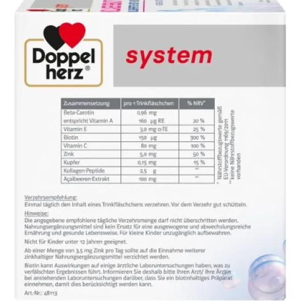 DOPPELHERZ Kollagen Beauty system Trinkfläschchen 30 St