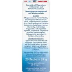 DOPPELHERZ Magnesium+B Vitamine DIRECT Pellets 20 St