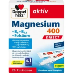 DOPPELHERZ Magnesium+B Vitamine DIRECT Pellets 20 St