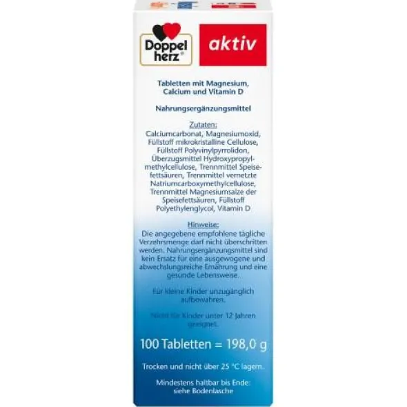 DOPPELHERZ Magnesium+Calcium+D3 Tabletten 100 St