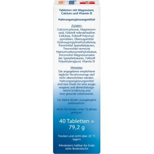 DOPPELHERZ Magnesium+Calcium+D3 Tabletten 40 St