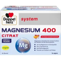 DOPPELHERZ Magnesium 400 Citrat system Granulat 60 St