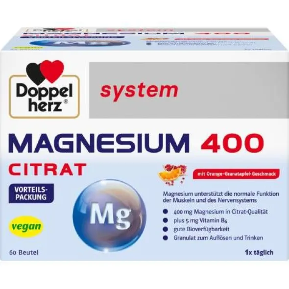 DOPPELHERZ Magnesium 400 Citrat system Granulat 60 St
