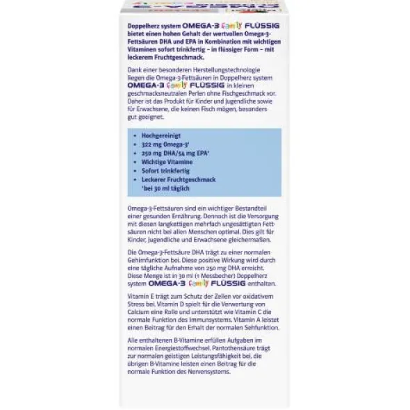 DOPPELHERZ Omega-3 flüssig family system 250 ml