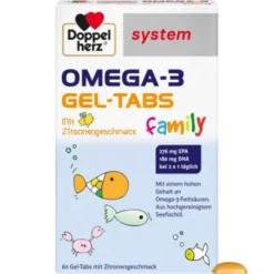 DOPPELHERZ Omega-3 Gel-Tabs family system 60 St