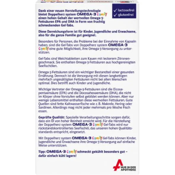DOPPELHERZ Omega-3 Gel-Tabs family system 60 St