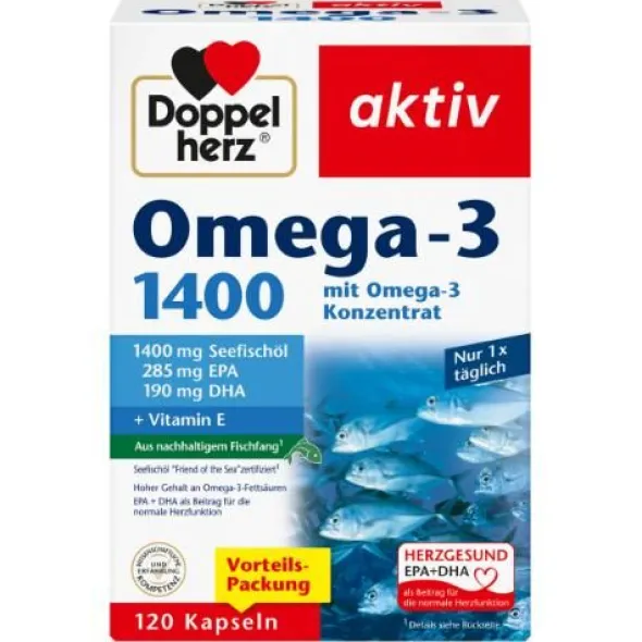 DOPPELHERZ Omega-3 1.400 Kapseln 120 St