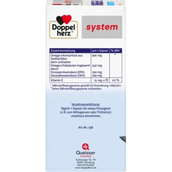 DOPPELHERZ Omega-3 Konzentrat system Kapseln 120 St