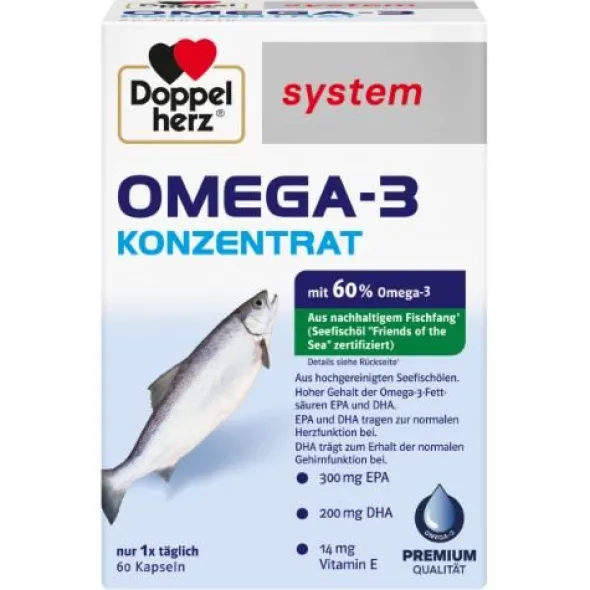 DOPPELHERZ Omega-3 Konzentrat Kapseln 60 St