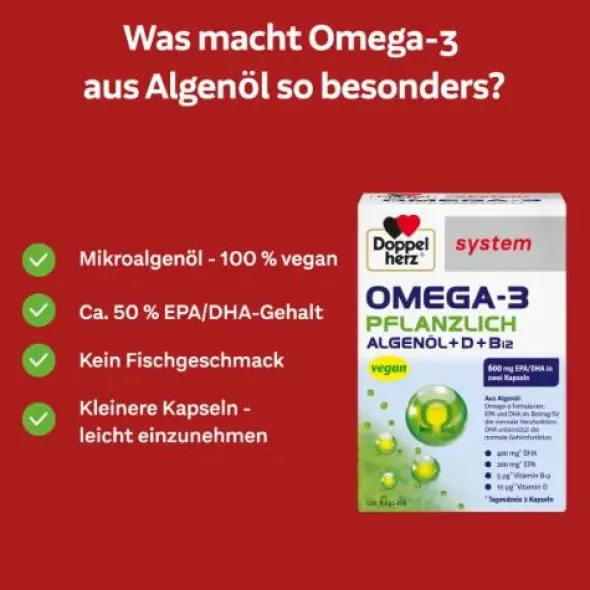 DOPPELHERZ Omega-3 pflanzlich system Kapseln 120 St