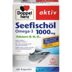 DOPPELHERZ Seefischöl Omega-3 1.000 mg+Fols.Kaps. 60 St