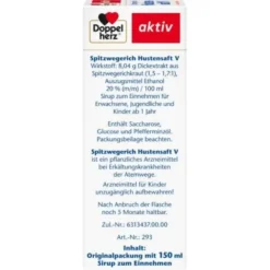 DOPPELHERZ Spitzwegerich Hustensaft V 150 ml