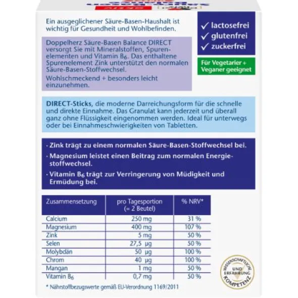 DOPPELHERZ Säure-Basen Balance DIRECT Pellets 20 St