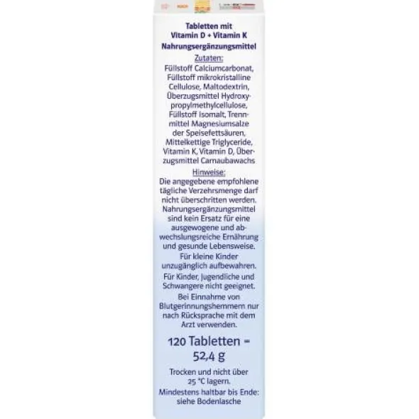 DOPPELHERZ Vitamin D3 2000+K2 system Tabletten 120 St