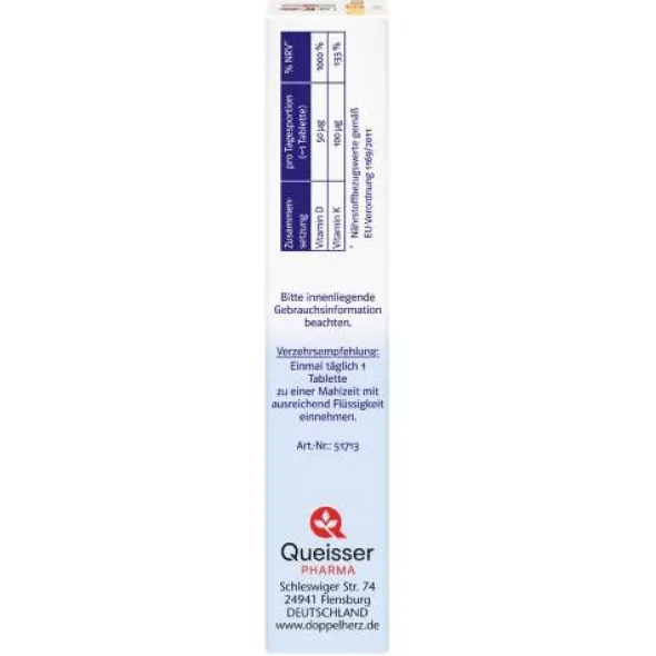 DOPPELHERZ Vitamin D3 2000+K2 system Tabletten 60 St