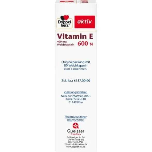 DOPPELHERZ Vitamin E 600 N Weichkapseln 80 St