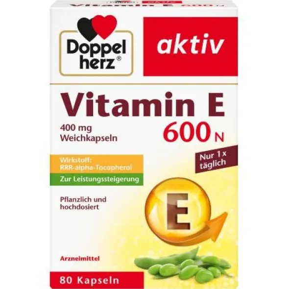 DOPPELHERZ Vitamin E 600 N Weichkapseln 80 St
