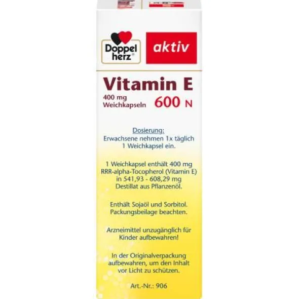 DOPPELHERZ Vitamin E 600 N Weichkapseln 40 St