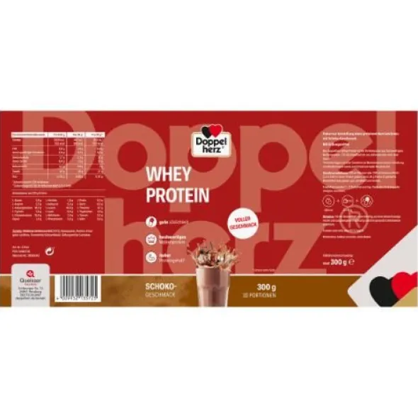 DOPPELHERZ Whey Protein Schoko-Geschmack Pulver 300 g