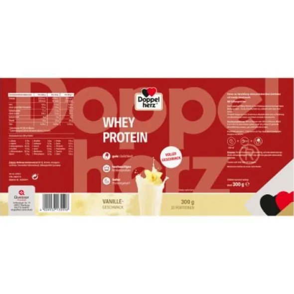 DOPPELHERZ Whey Protein Vanille-Geschmack Pulver 300 g