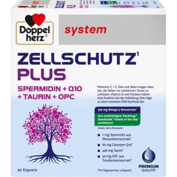 DOPPELHERZ Zellschutz Plus Spermid.+Q10+Taurin+OPC 90 St