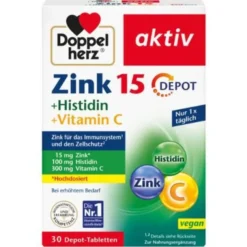 DOPPELHERZ Zink 15 mg+Histidin+Vit.C Depot aktiv 30 St