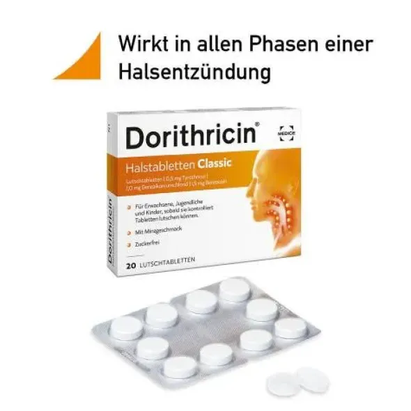 DORITHRICIN Halstabletten Classic 20 St